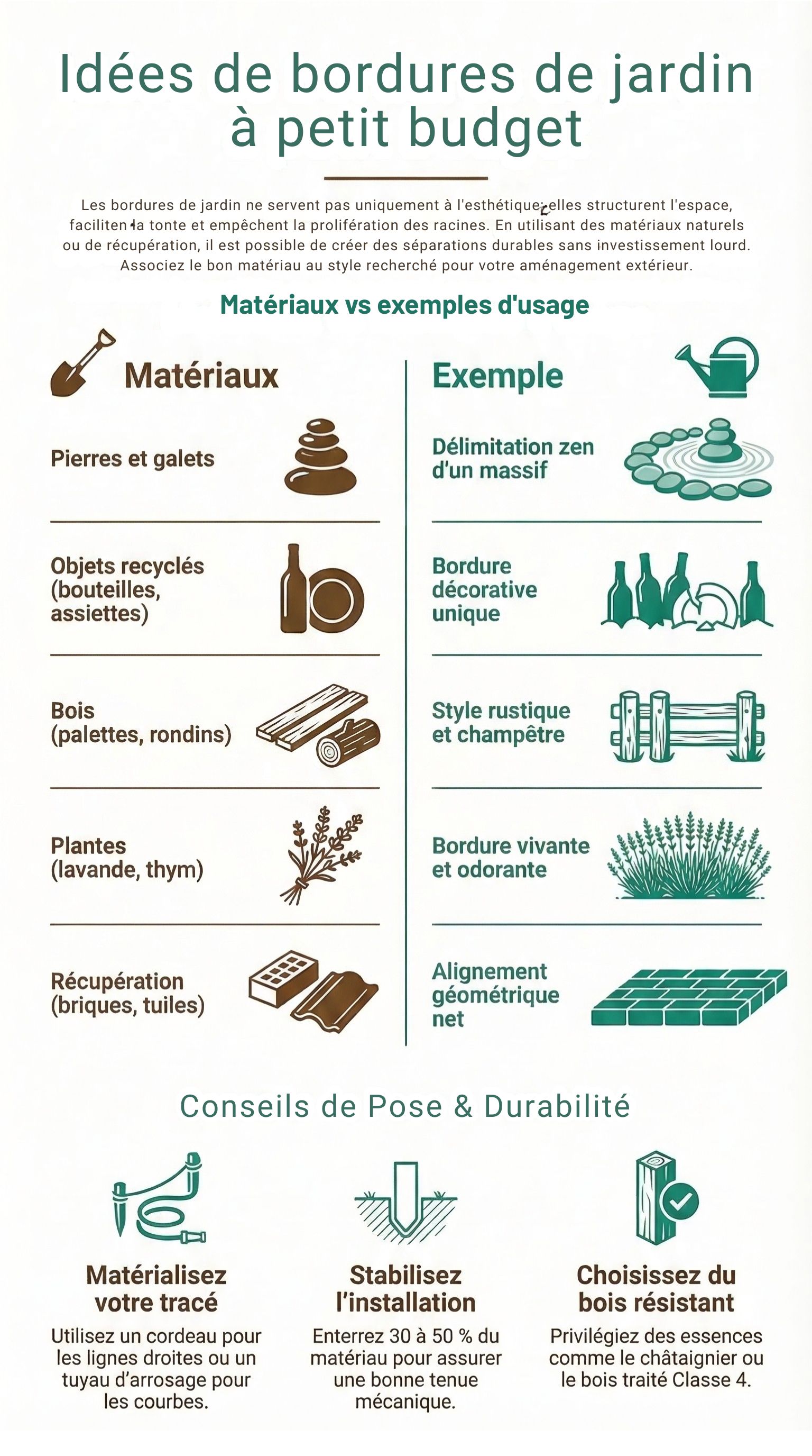Infographie idée bordure pas chère