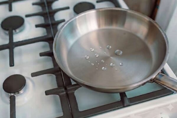 Comment savoir si votre poêle inox est à la bonne température ?